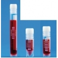 CRYO TUBI con filettatura interna in pp tappo a vite guarnizione di silicone ml 1,2 graduato a ml 1,00 dim.mm 12,5x41 base d'appoggio cf.1000 pz.